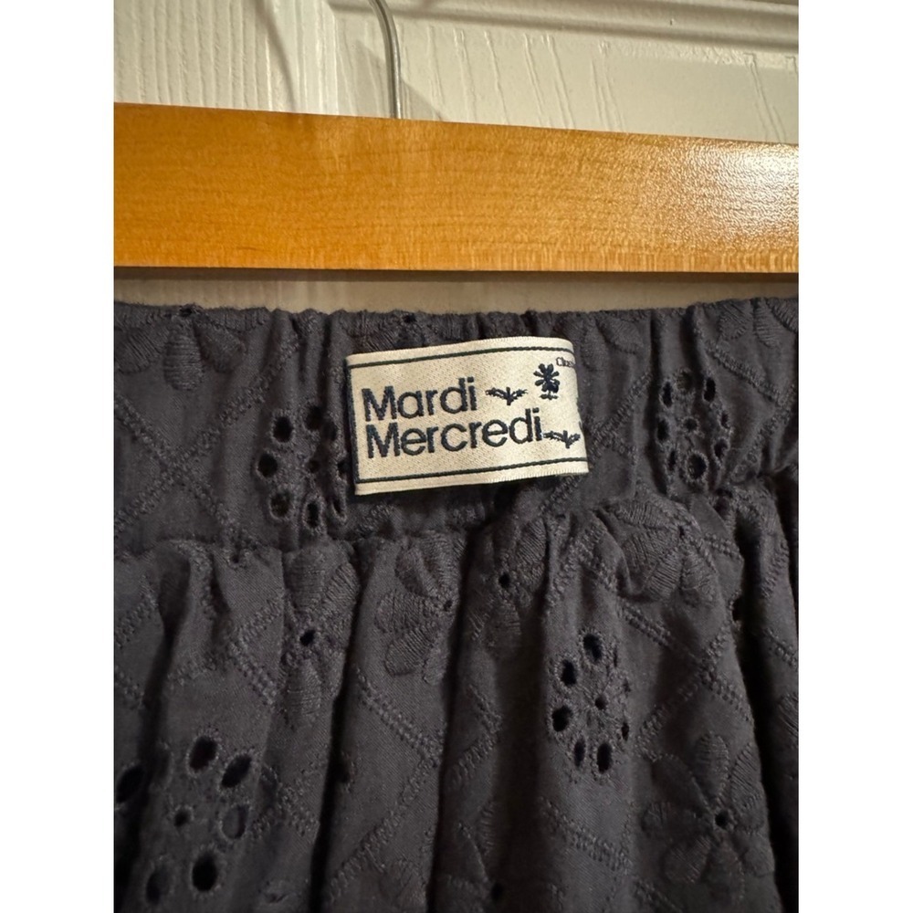 MARDI MERCREDI Balloon Skirt Navy Eyelet XS/S - Picture 3 of 8